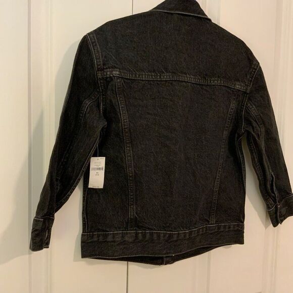 Gap Kids Black Denim Button Front Cotton Jacket XS Youth New - Picture 8 of 9